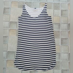 LOFT Navy and White Striped Tank Sheath Dress Size Small